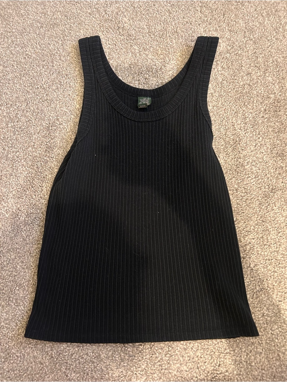 wild fable Black Ribbed Tank Top